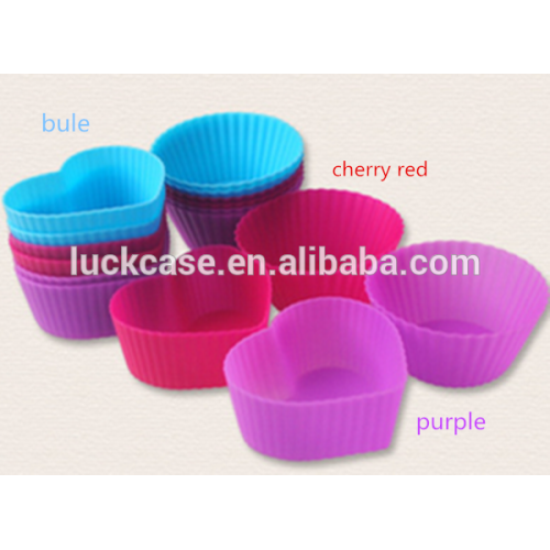 2016 Hot selling wholesale heart shape Custom Design Silicon Cake Molds Food Grade Silicon Cup cake Moulds Cake Tools